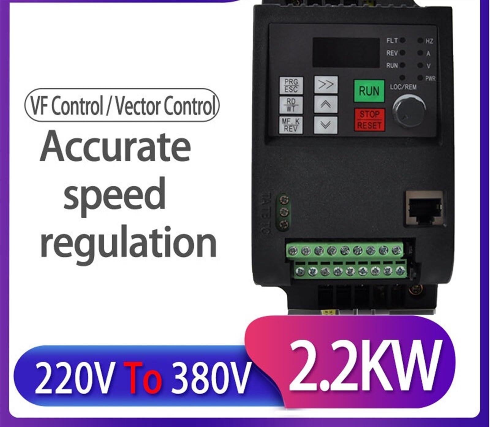WK310 Inverter 2.2KW 1P-220V Ingresso e Uscita Reale 3P-380V Uscita Ingresso Elettrico Domestico e Uscita trifase 380V VFD(2.2KW 220V to 380V)