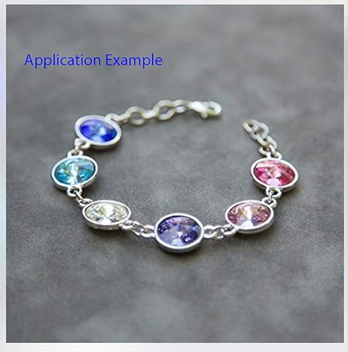 Miniatura 5 de 20 unidades de eslabones de conector de piedra natal transparente de abril de grado A de Adabele de 0.236 in (0.24 pulgadas), cuentas redondas de