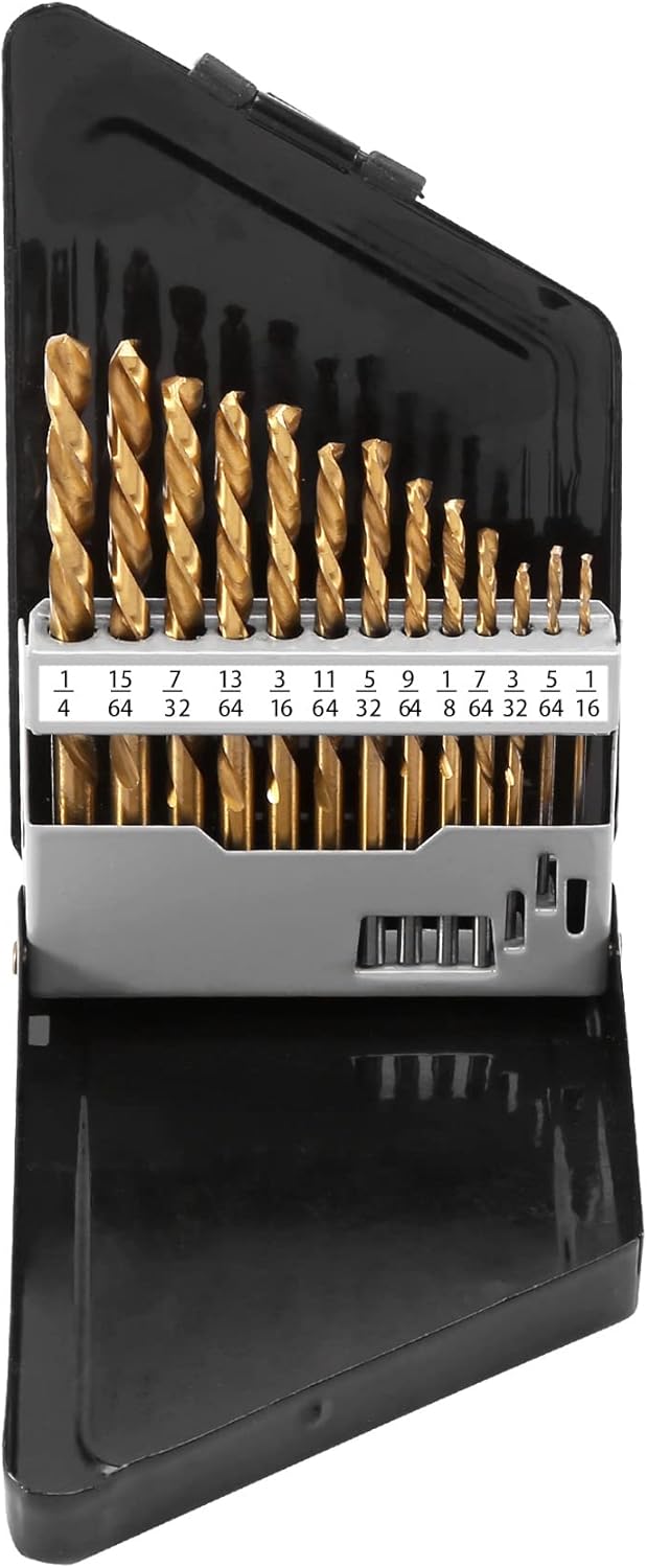 Juazuimy 13Pcs Left Handed Drill Bit Set Drill for Metal Accessories