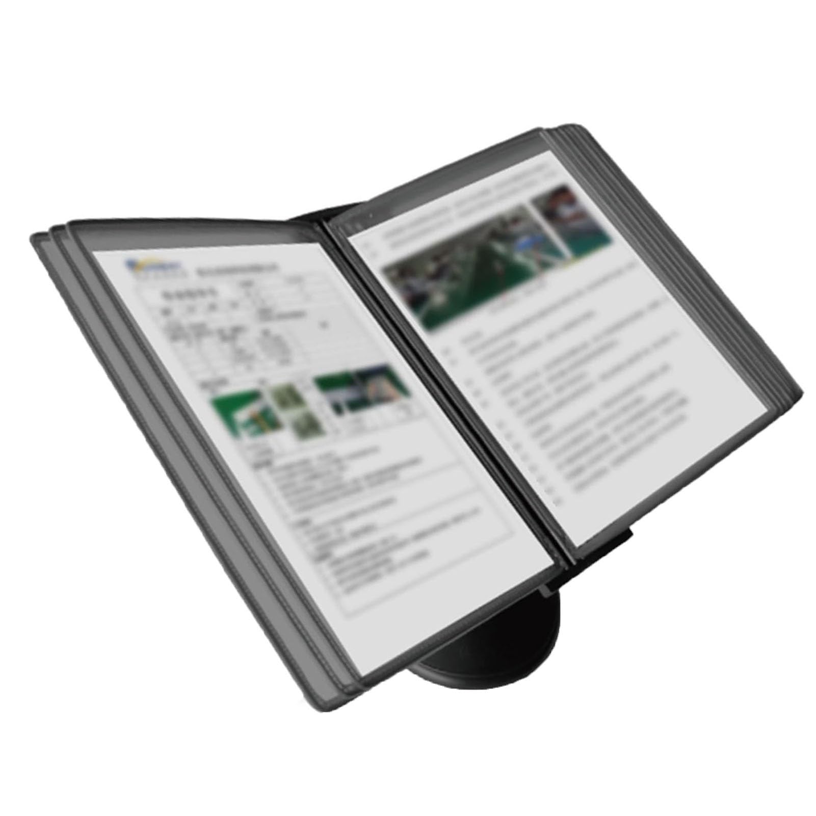 YNIYUJKL Desktop Reference Organizer - Find Display Document Holder, 20 Display Pockets, Adjustable Desk Flip File Holder, Stand