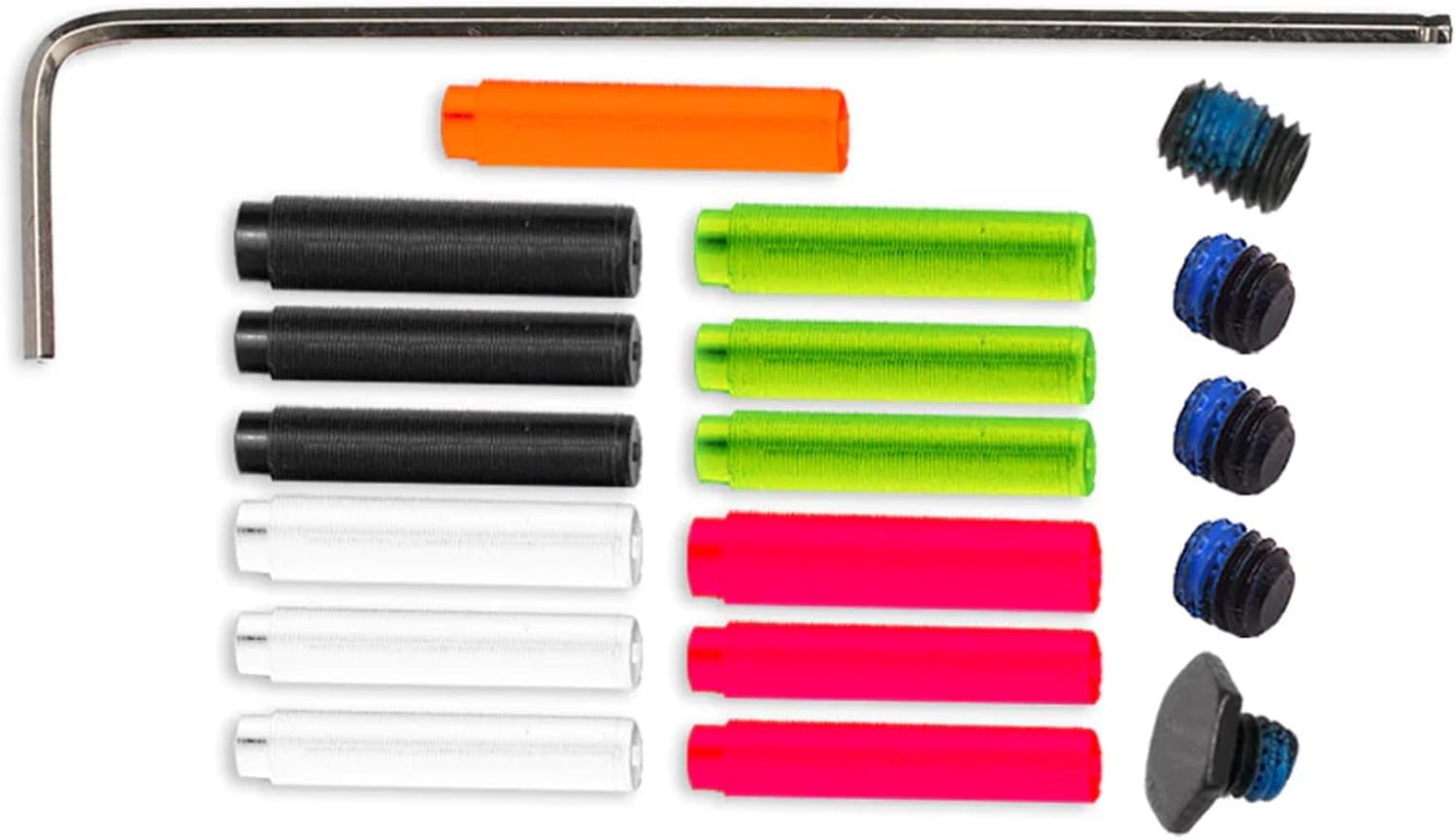 TAG PRECISION FiberLok TSF Customization Kit | Front & Rear Red, Green, Orange, Black, White, Green Fibers with Screws & Allen Wrench