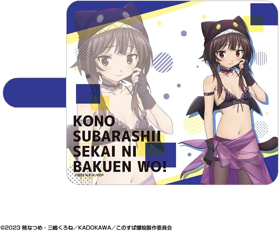ライセンスエージェント(License Agent) Born Flames into This Wonderful World! Book Style Smartphone Case M Size Megumin Chomusuke Style Swimsuit Ver. Drawing BSAN-KM07-m02
