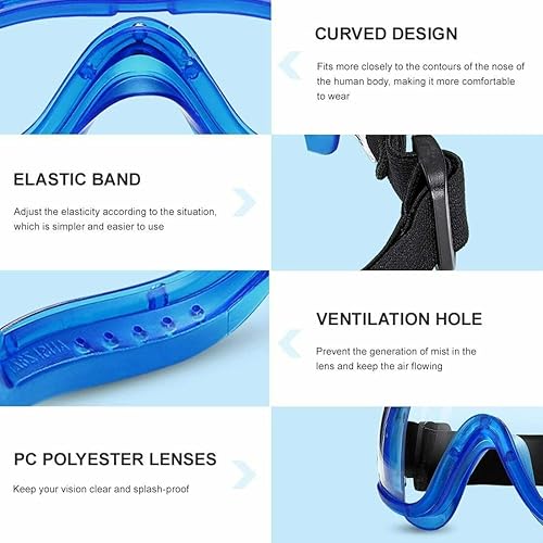 Miniatura 5 de Gafas de seguridad para niños, gafas de seguridad para niños pequeños con antivaho UV, paño de limpieza para lentes transparentes incluido