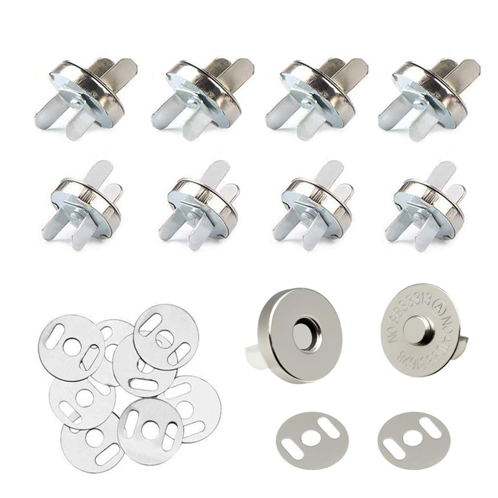 SinChic Magnetic Closure, 24 Pieces Magnetic Press Studs for Sewing, Magnetic Buttons, Magnetic Clasps for Purses, Sewing, Craft, Bags, Clothing, Leather, Craft, 1.4 cm
