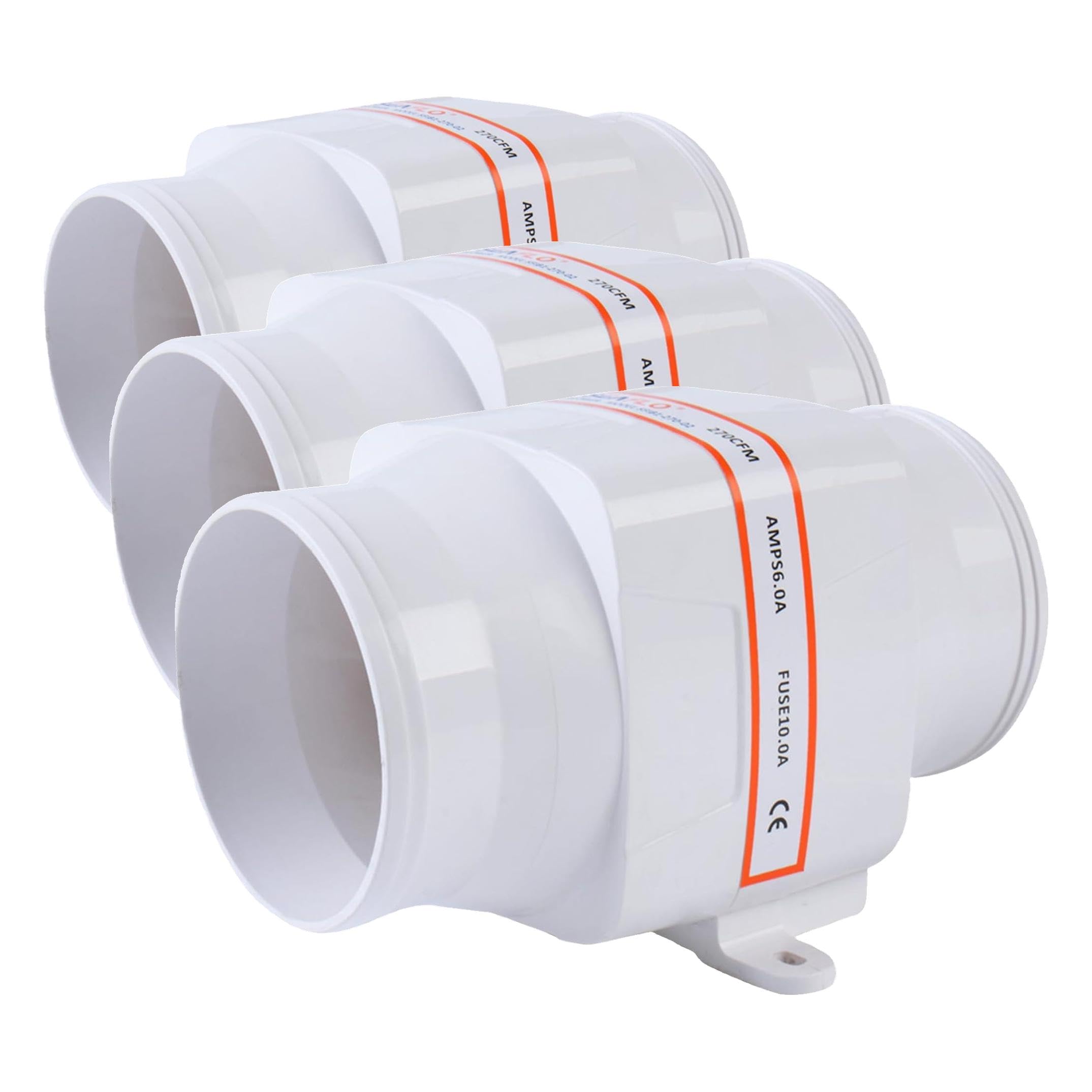 SEAFLO in-Line Marine Bilge Air Blowers- 12V, 3 or 4", 130-270 CFM Ultra-Quiet Operation 4 or 3 Inch for Yacht/Sailboat/Boat- ISO 8846, CE &amp; RoHs Certified - 4-Year Warranty