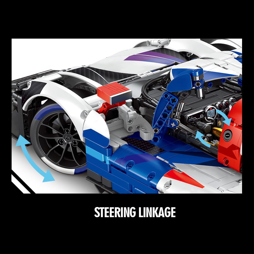 39044 HYBRID V8 Rennwagen Baublock Set, 1: 8 Skala Supercar Bauspielzeug, 3507 Stück Technik Rennwagen Block Modelle, MOC Erwachsene Sportwagen Modelle Sammlung Geschenke