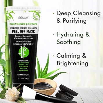 Ebanel Bundle of 15-Pack Collagen Face Mask, and Charcoal Peel Off Face Mask