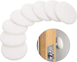 8 Pieces 1.57 Inch Silicone Door Knob Wall Protectors Door Handle Bumper Set Self Adhesive Door Knob Stopper Door Knob Wall Guard Stopper Rubber Stop, White