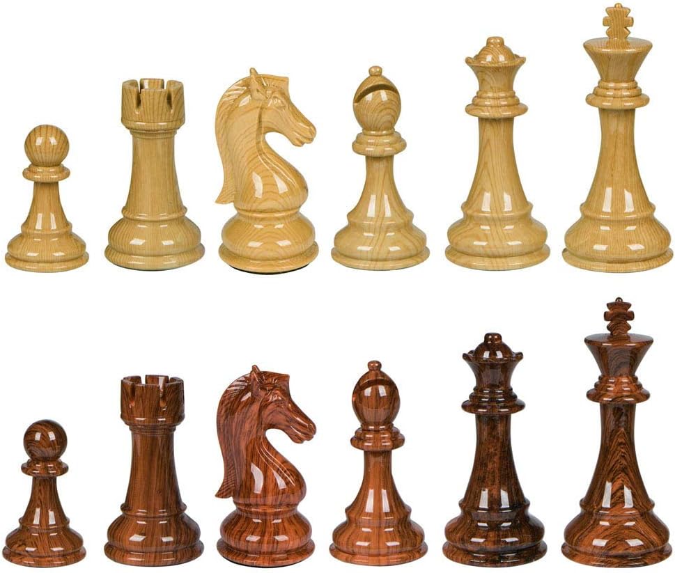 - Ellis High Polymer Weighted Chess Pieces with 3.75 Inch King and Extra Queens, Pieces Only, No Board