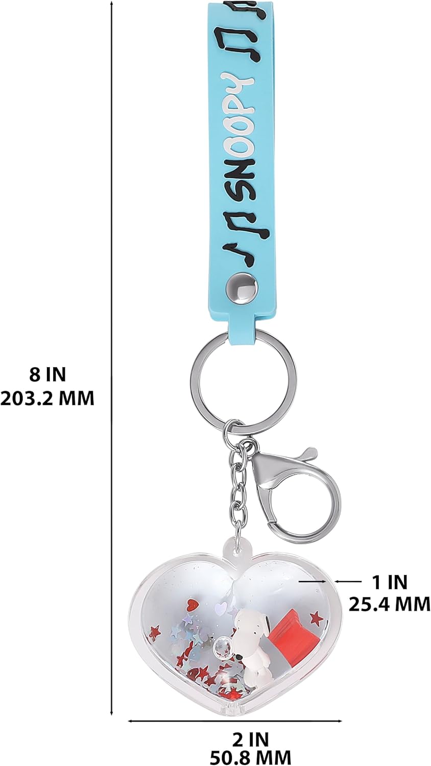 SALLY ROSE Snoopy Liquid Heart Keychain – Official Peanuts Bag Charm with Wristlet Strap for Backpacks & Bags - Image 5