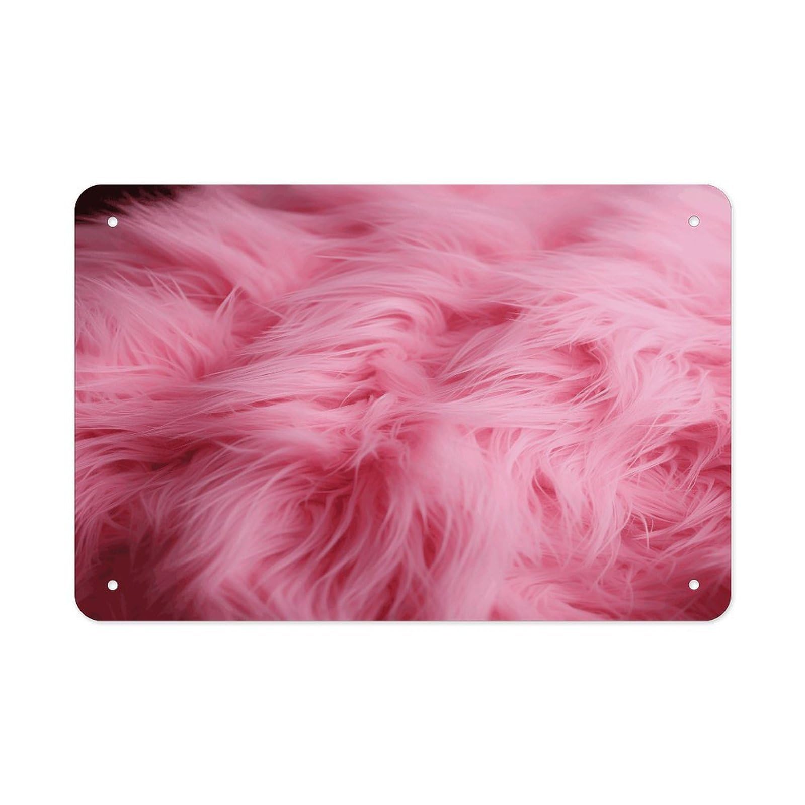 Fodpand Style Pink Fluffy Fur Pattern Wall Art Metal Signs Tin Sign