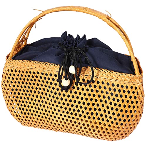 Sac en bambou bohème fait main en rotin vintage, une pièce d'artisanat d'art exclusive