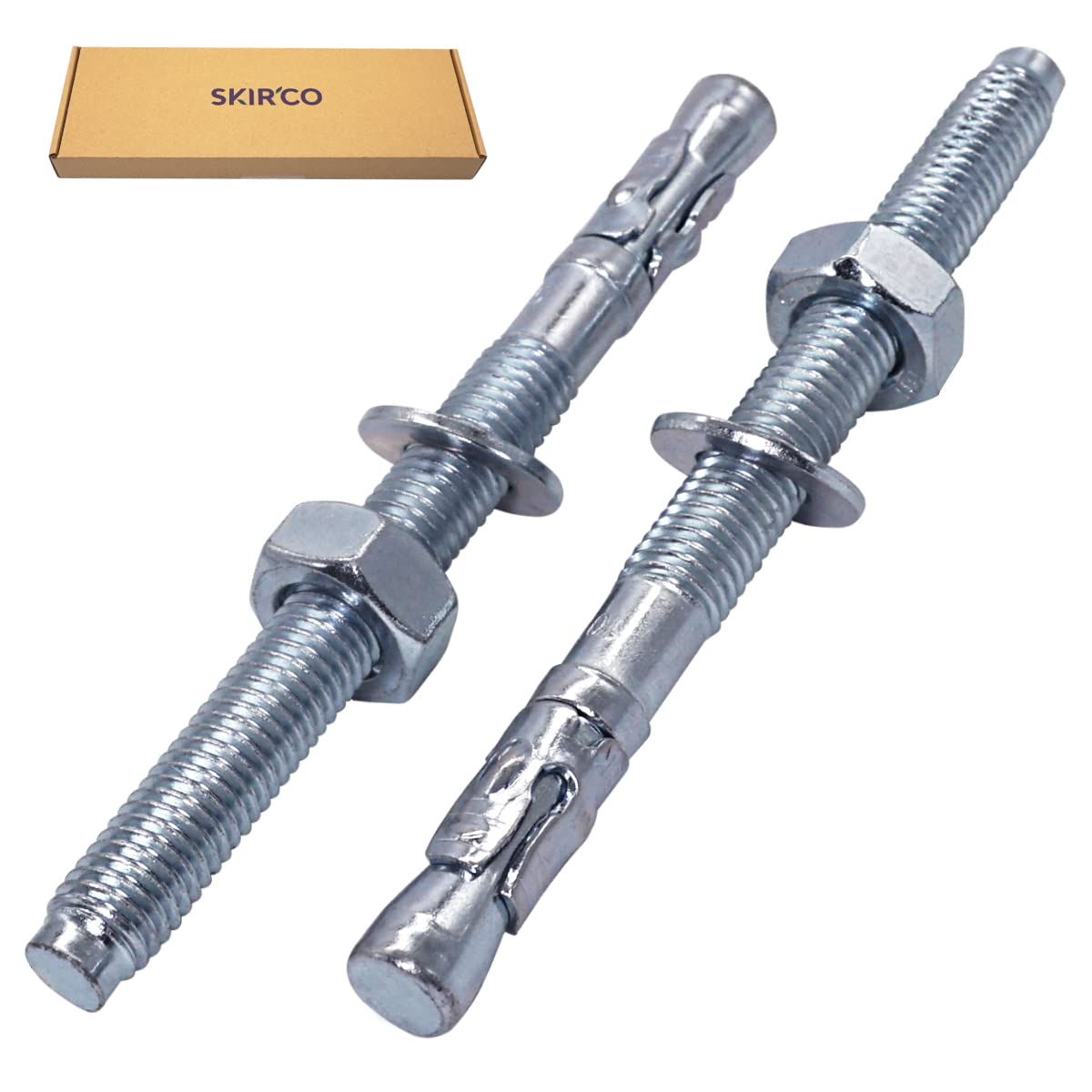 SKIR'CO Kotwy klinowe M8 x 115 mm, metalowe kołki, kotwa śrubowa, mocowanie do betonu, kotwa rozporowa