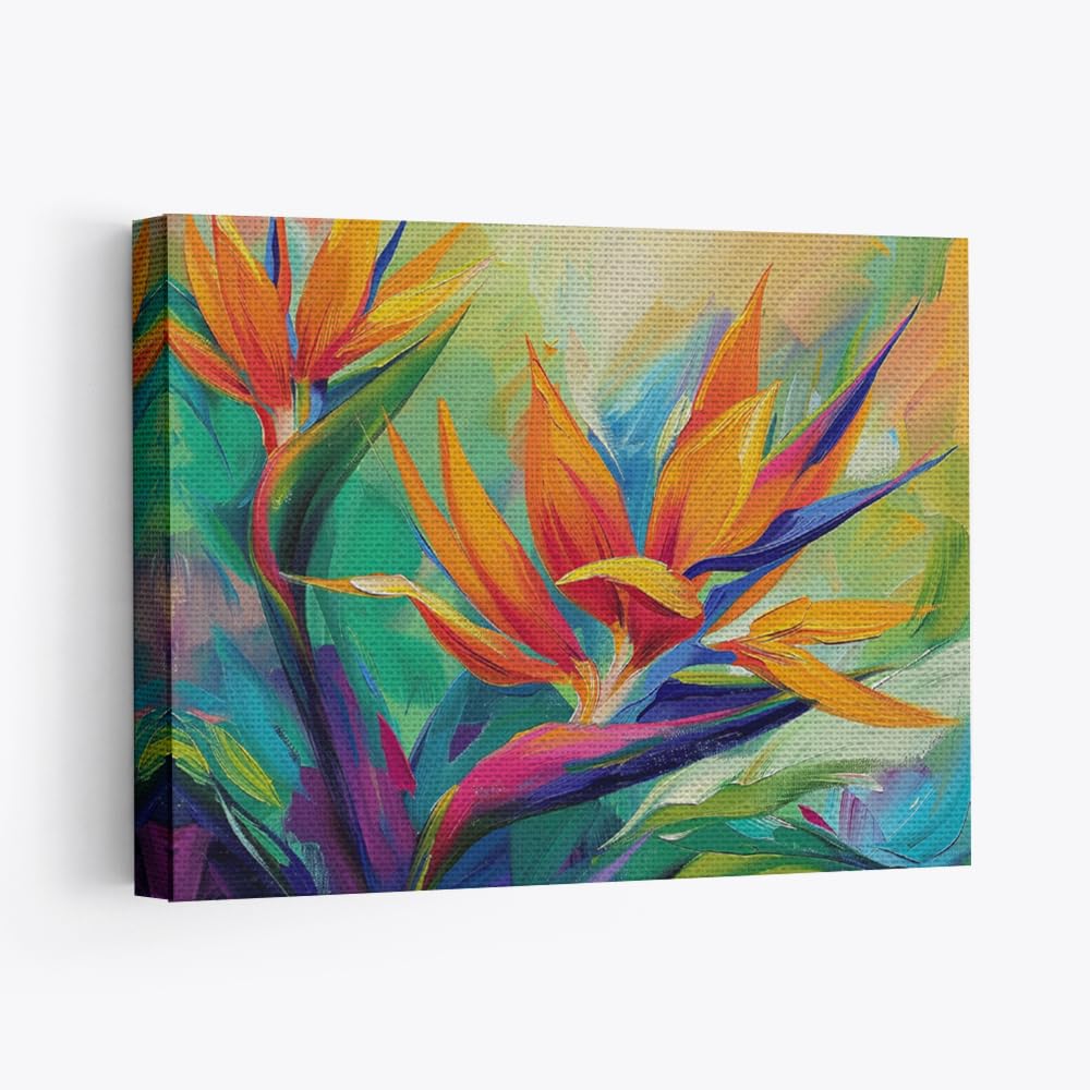 Elivita Bird Of Paradise Design 2 Wall Decor Horizontal Canvas Art Print Home Decor Pictures Poster for Bedroom Living Room Bathroom Office With
