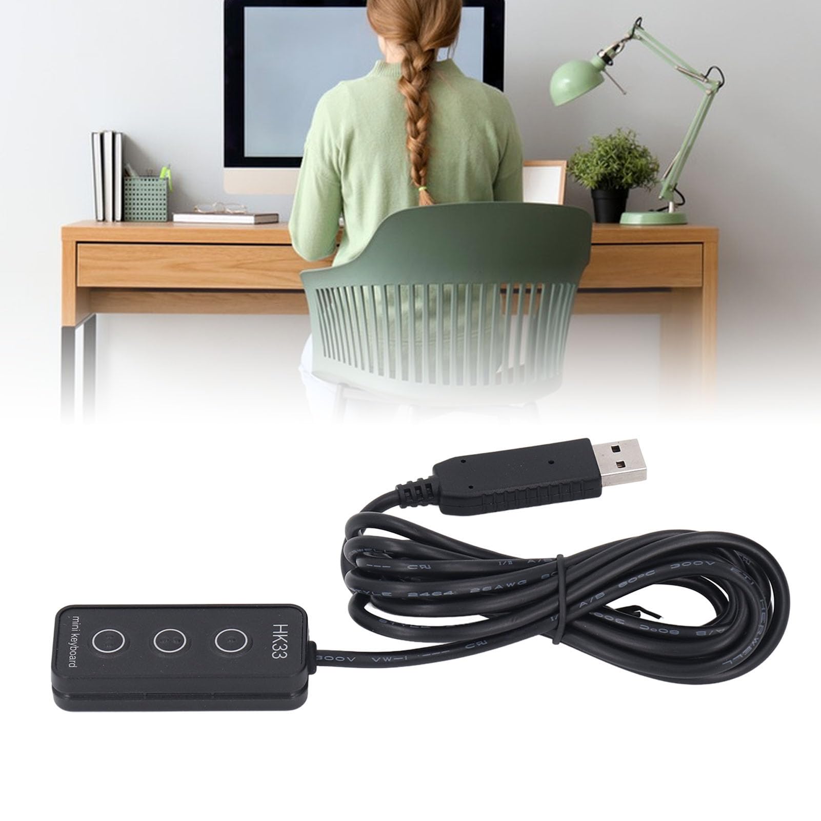 Tosuny Tastierino USB Mini, Macro Keyboard Programmabile con Design (HK33 | Magnetic Mounting Macro Keypad, 2m USB Cable, for Office Work and Gaming