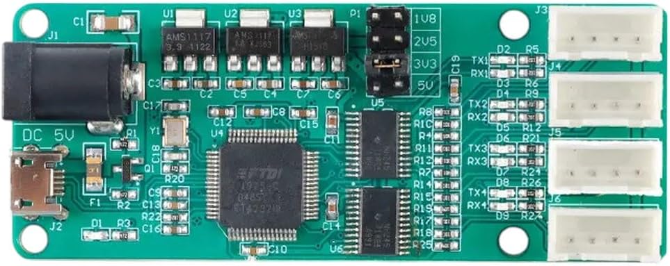 Ft4232-4Ttl USaB to 4 Way Module Ft4232Hl Uart Serial Port Modul Dc 5V 3.3V 2.5V 1.8V 4 Channel Xh2.54 Interface Board 12Mbps