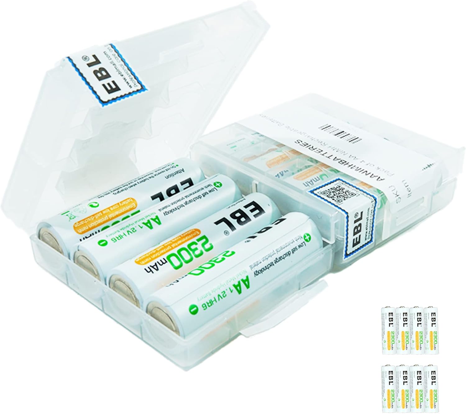 Pack of AA Ni-MH rechargeable batteries