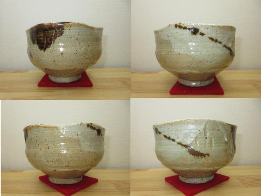 Amazon.co.jp: 逢絢亭茶道具 茶碗 美濃焼 美濃伊賀 加藤芳右衛門 共  