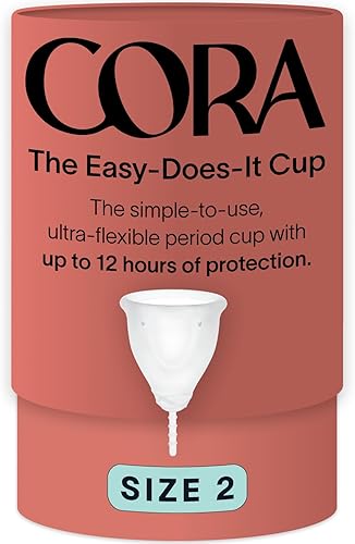 Miniatura 7 de Cora Taza menstrual cómoda fácil de usar silicona suave de grado médico ajuste flexible protección contra fugas plegable sostenible reutilizable