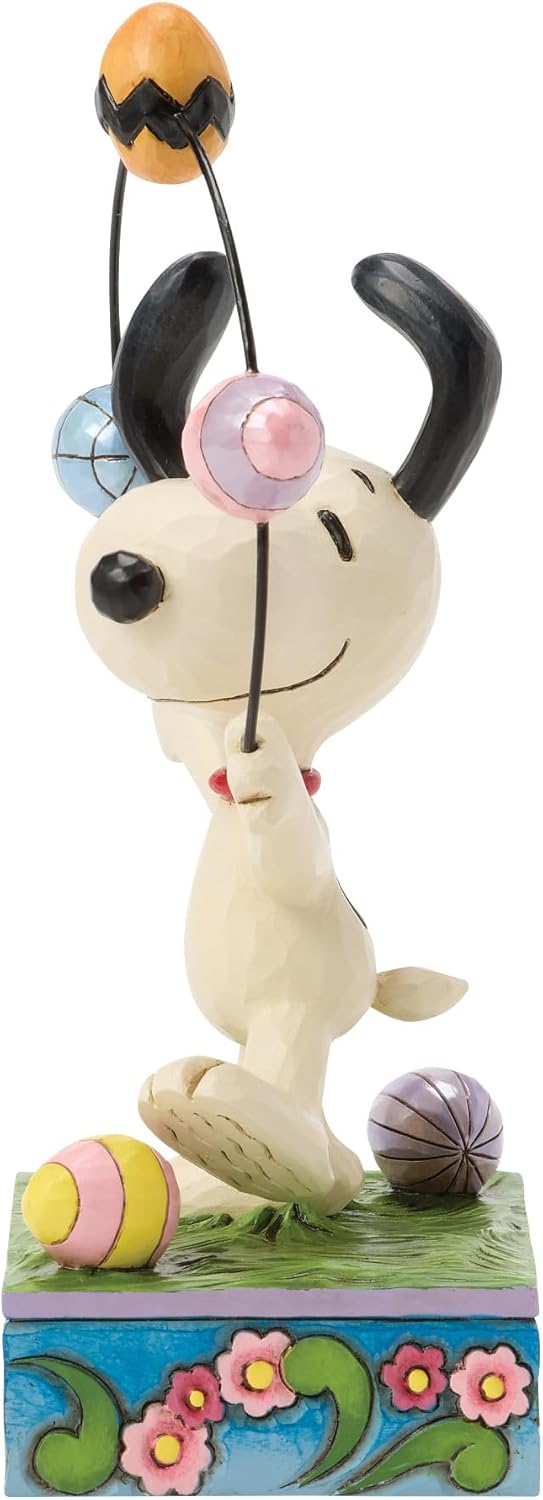 Enesco Peanuts by Jim Shore Snoopy Juggling Easter Eggs Figurine, 6.1 Inch, Multicolor