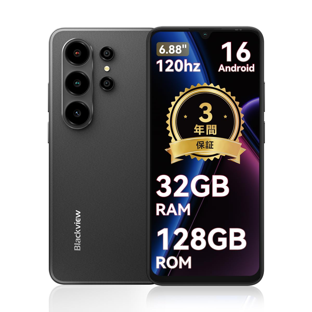 Amazon | Blackview Wave10 32GB+128GB 日本語版 Android 16 スマホ