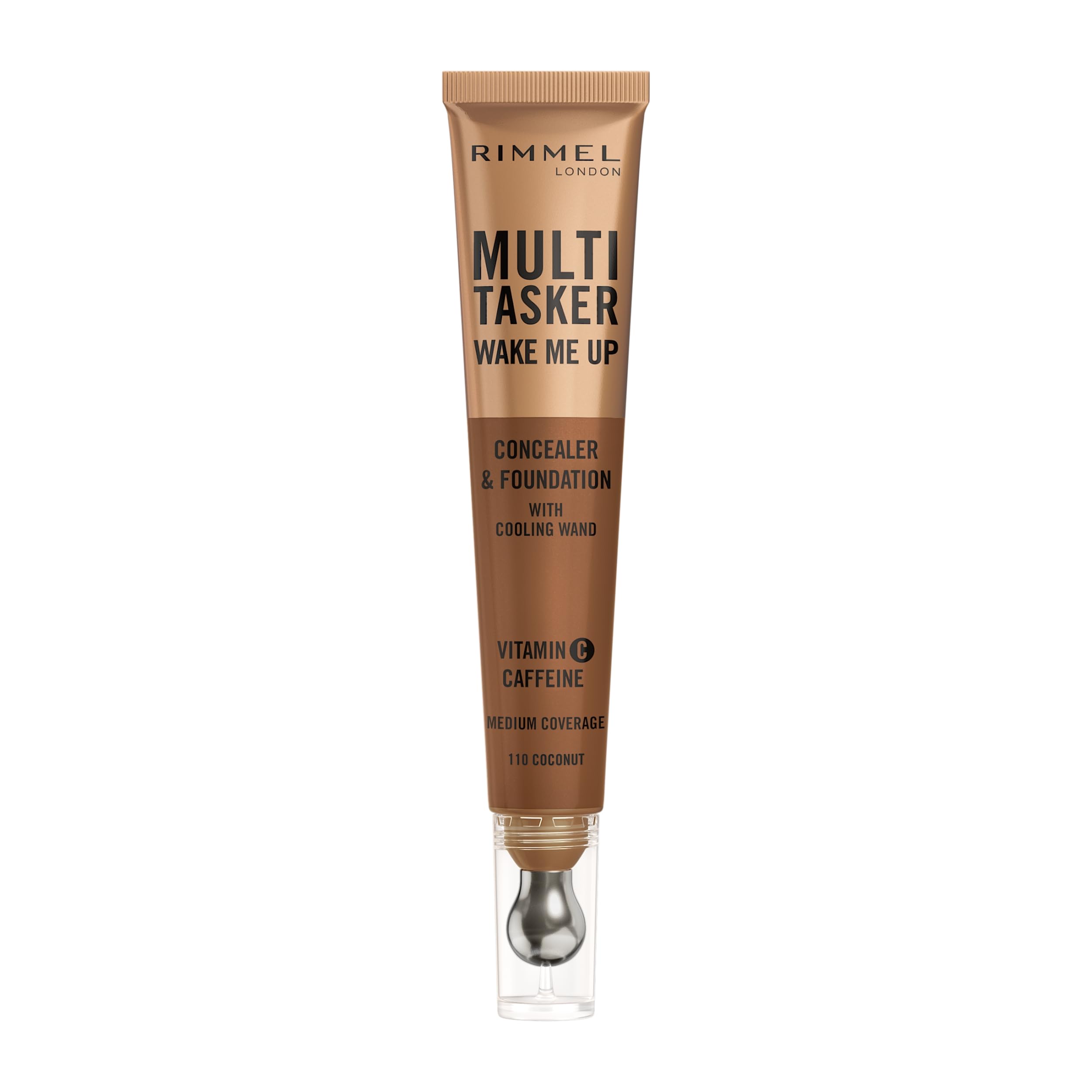 Rimmel Multi-Tasker Wake Me Up Foundation & Concealer 110 Warm Coconut, Depuffs & Brightens Dark Circles