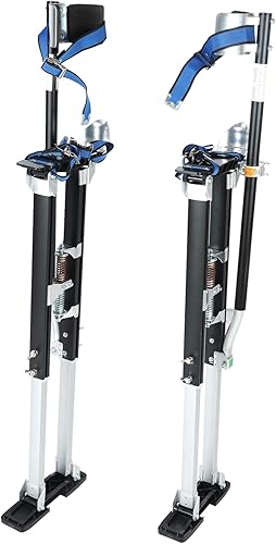 FSBNJKS Zancos de aluminio para paneles de yeso negros de 36 a 50 pulgadas con rodilleras protectoras ajustables para pintor que camina pintura