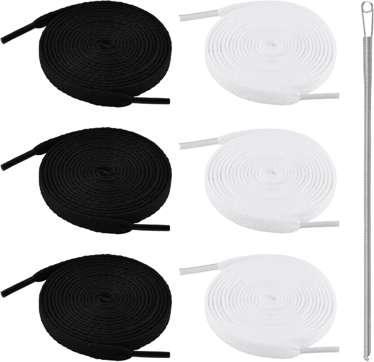 12 Pcs Flat Drawstring Cord with Easy Threader Tool, Drawstring Cord Replacement for Shorts, Pants, Sweatpants, and Hoodies Repairing(1.5m)
