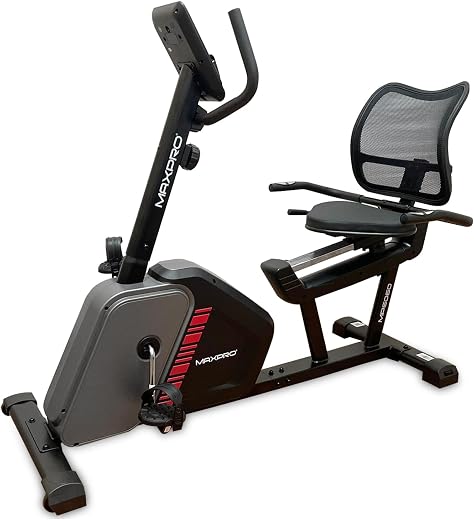 WELCARE Maxpro MP6060 Home Use Recumbent Exercise Bike With 7Kg Fly Wheel, Fit Show App,Adjustable Seat, 8 Level Magnetic ...