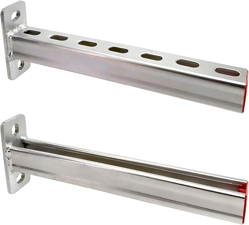 Miniatura 13 de Paquete de 2 soportes de estante de acero, 8 pulgadas de largo, soporte de exhibición versátil, soportes de tubería, proyectos de bricolaje, canal