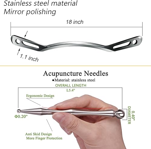 Miniatura 4 de Juego de herramientas de raspador muscular Gua Sha de acero inoxidable 6 en 1, herramienta de masaje de raspado, herramienta raspadora de masaje