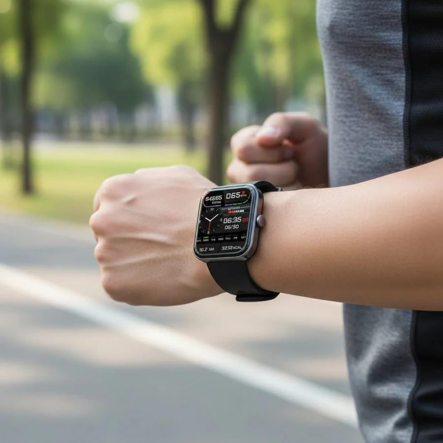Cozey Maison GLUCOWATCH HD Pantalla Táctil, Monitorea Pasos Calorías Sueño, Modos Deportivos, Notif Bluetooth, Impermeable Ligero para Hombre Mujer Diario (Negro)