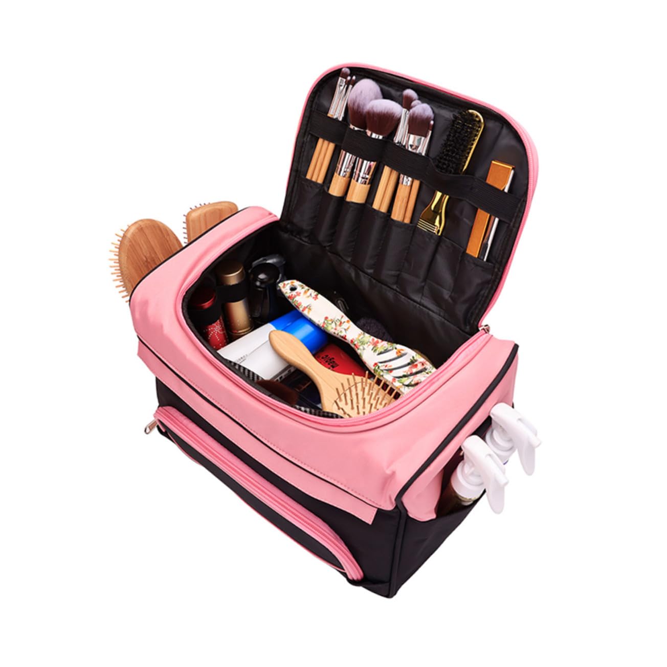 Borsa da Parrucchiere da Viaggio Rosa in Oxford Metallo