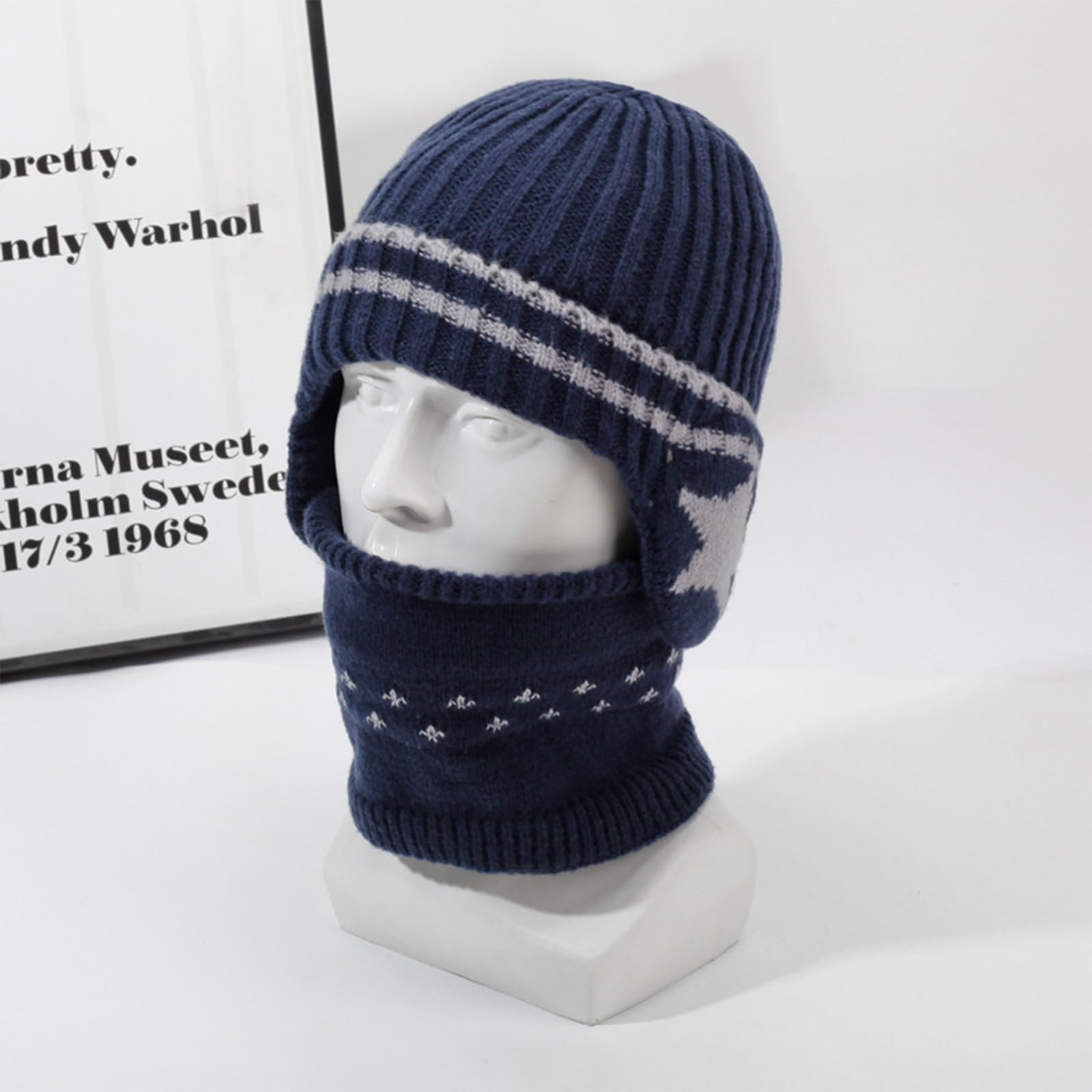 3 Piezas 3 in 1 Conjunto de Gorro Bufanda y Guantes Niños, Niños Sombrero Caliente de Punto con Forro Polar, Calentador de Cuello, Invierno Cálidos Beanie para Niño y Niñas de 3 a 7 Años