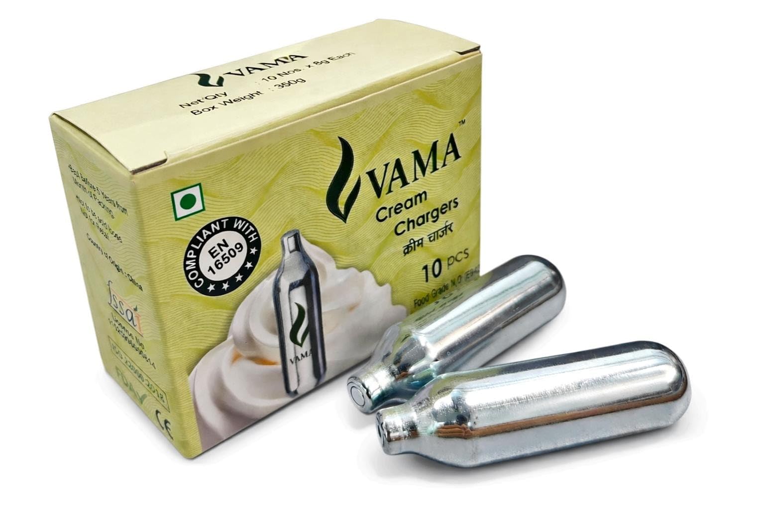 Shoppers Hub PNQ VAMA SS 8g N₂O Cream Chargers for Whipping Cream | Food Grade E942 | 99.6% Pure | FSSAI Certified for Cafes, Coffee Chains, Bakeries, Hotels & QSR – Box of 10-picture-17