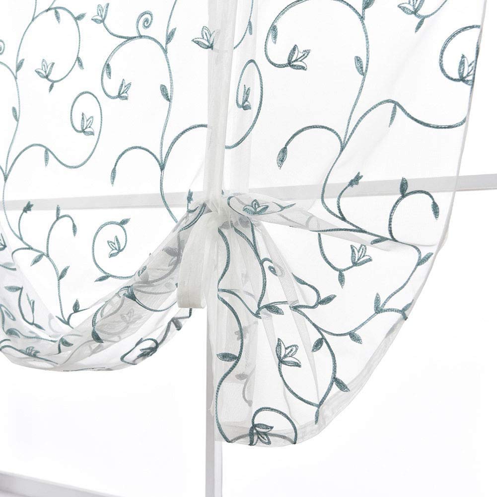 Tenda a Pacchetto in Voile con Passanti Tende in Tulle monocromatiche Trasparenti Tenda Romana in Stile Semplice per Cucina, Bagno e Balcone 1 Pezzo,Blu,117 * 160 cm