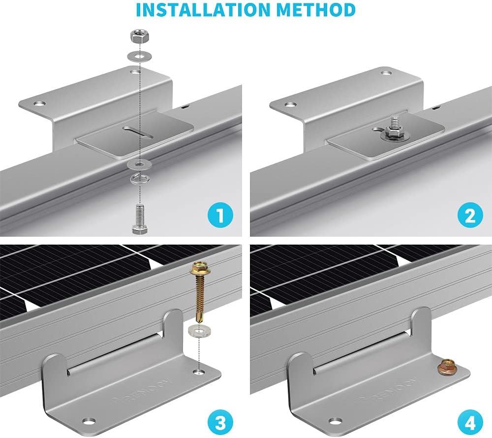 Renogy Accessory 200W Solar Panel Systems w/ 8Ft Tray Cable, 20Ft 10 AWG Adaptor Kit, Two Set Z Bracket, Y Branch Connector : Patio, Lawn & Garden