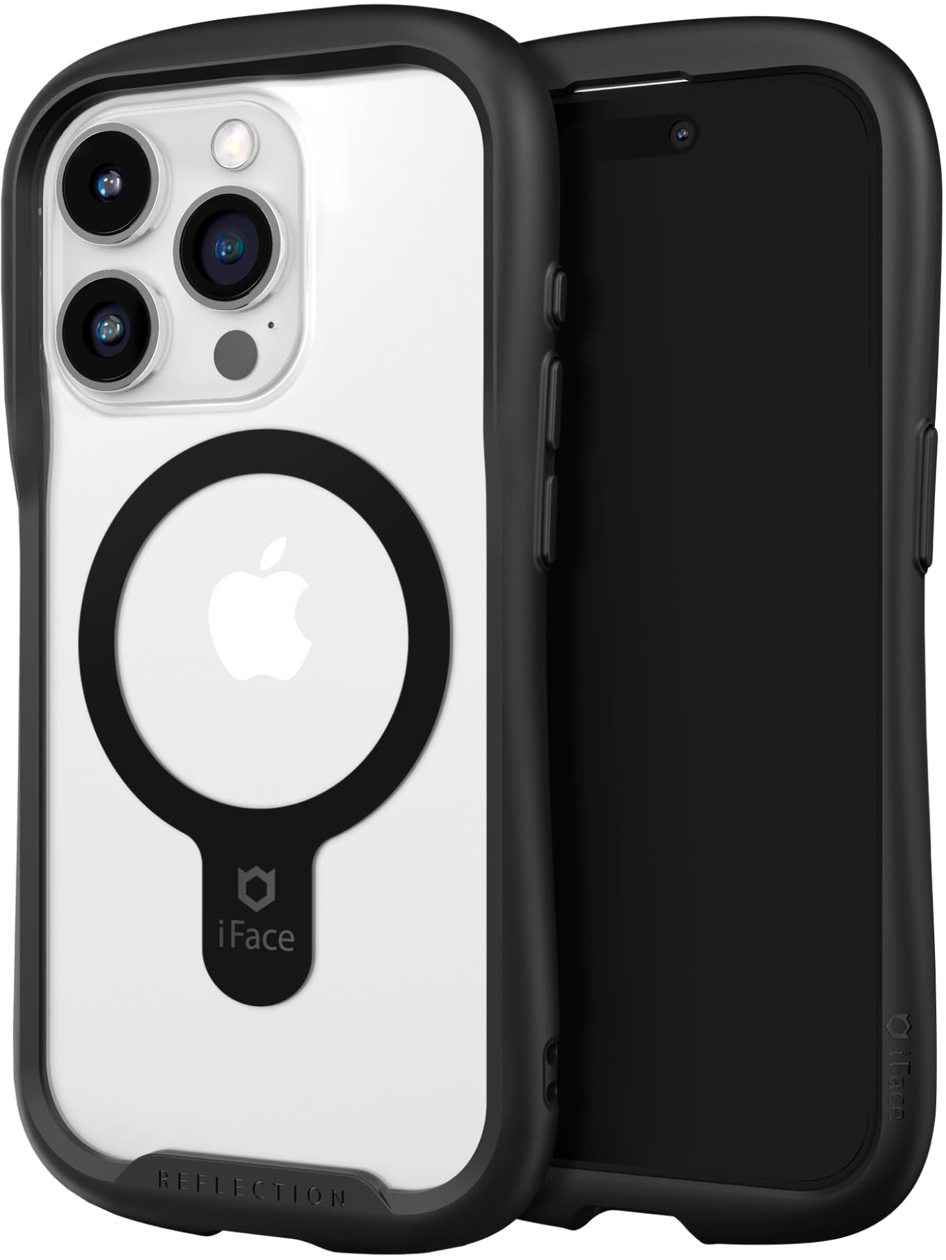 Coque iPhone 15 Pro compatible MagSafe antichoc transparente noire iFace - 8