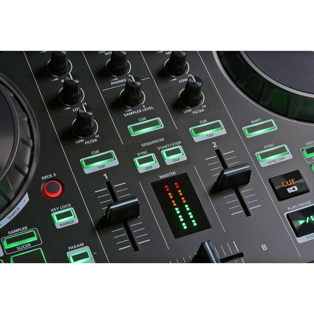 Roland DJ-202 - Controller USB DJ a 2 canali a 4 canali + custodia Gator + panno in microfibra Keepdrum