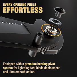 Legal Pocket Knife with Ball Bearing & Case - 5 in 1 Knife - 2.95 Serrated Blade, Glass Breaker, Seat Belt Cutter - EDC Folding Knives with Portable Clip - Tool for Tactical Camping Survival 6680 U