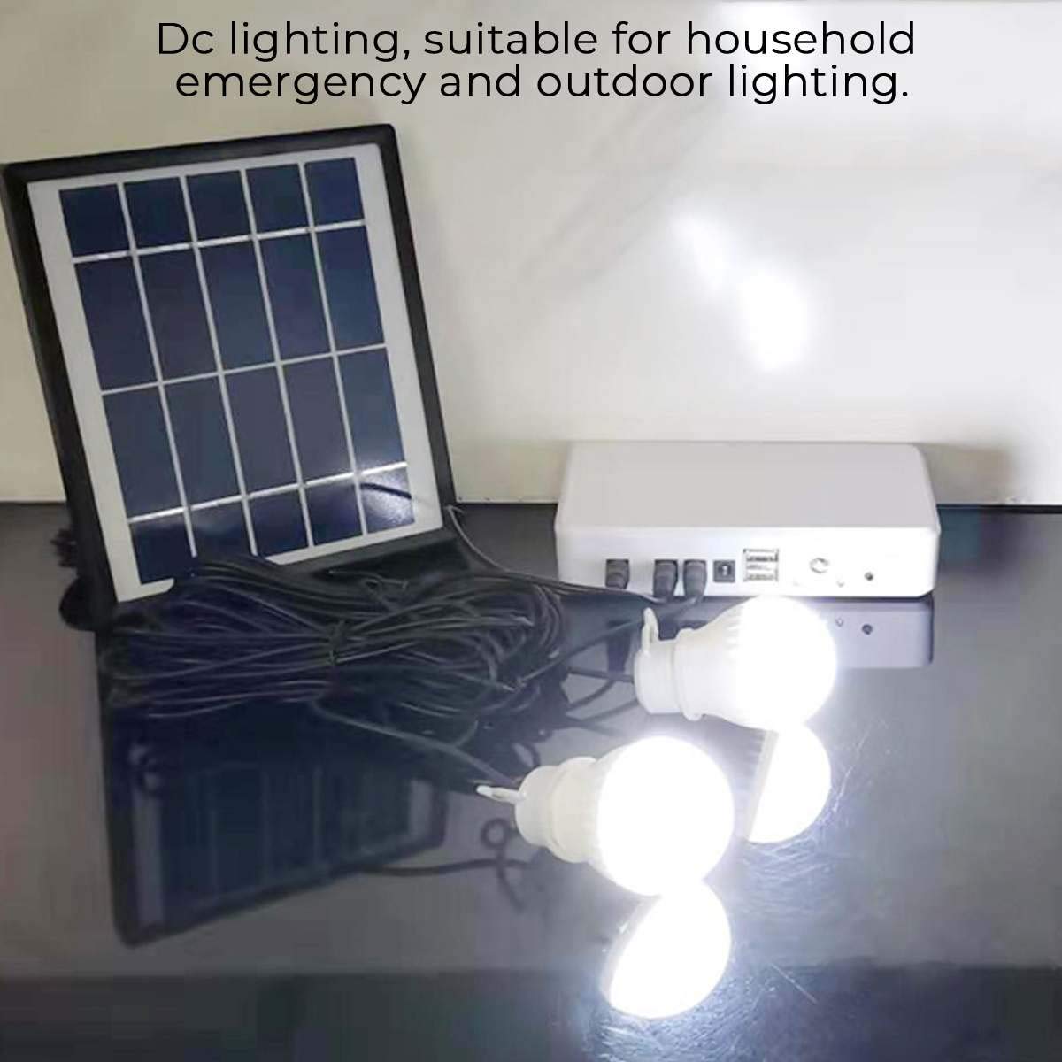 GZD 5V Stockage d'énergie Solaire Générateur, Chargeur USB LED Ampoules système Solaire Power Panel Stockage Générateurs Rechargeable