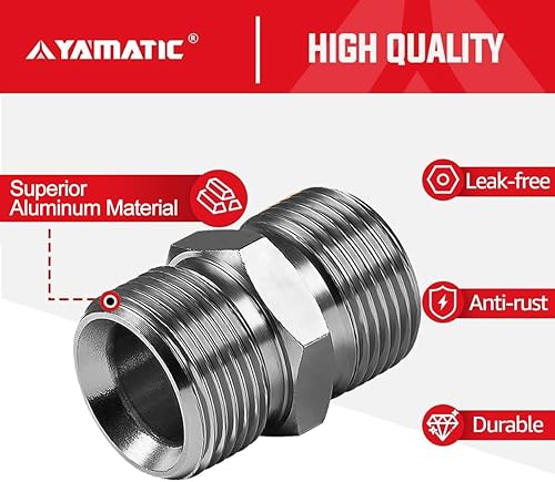 Miniatura 10 de YAMATIC Conector de manguera para lavadora a presión, acoplador macho doble M22-0.551 in de latón macizo, adaptador de extensión de manguera