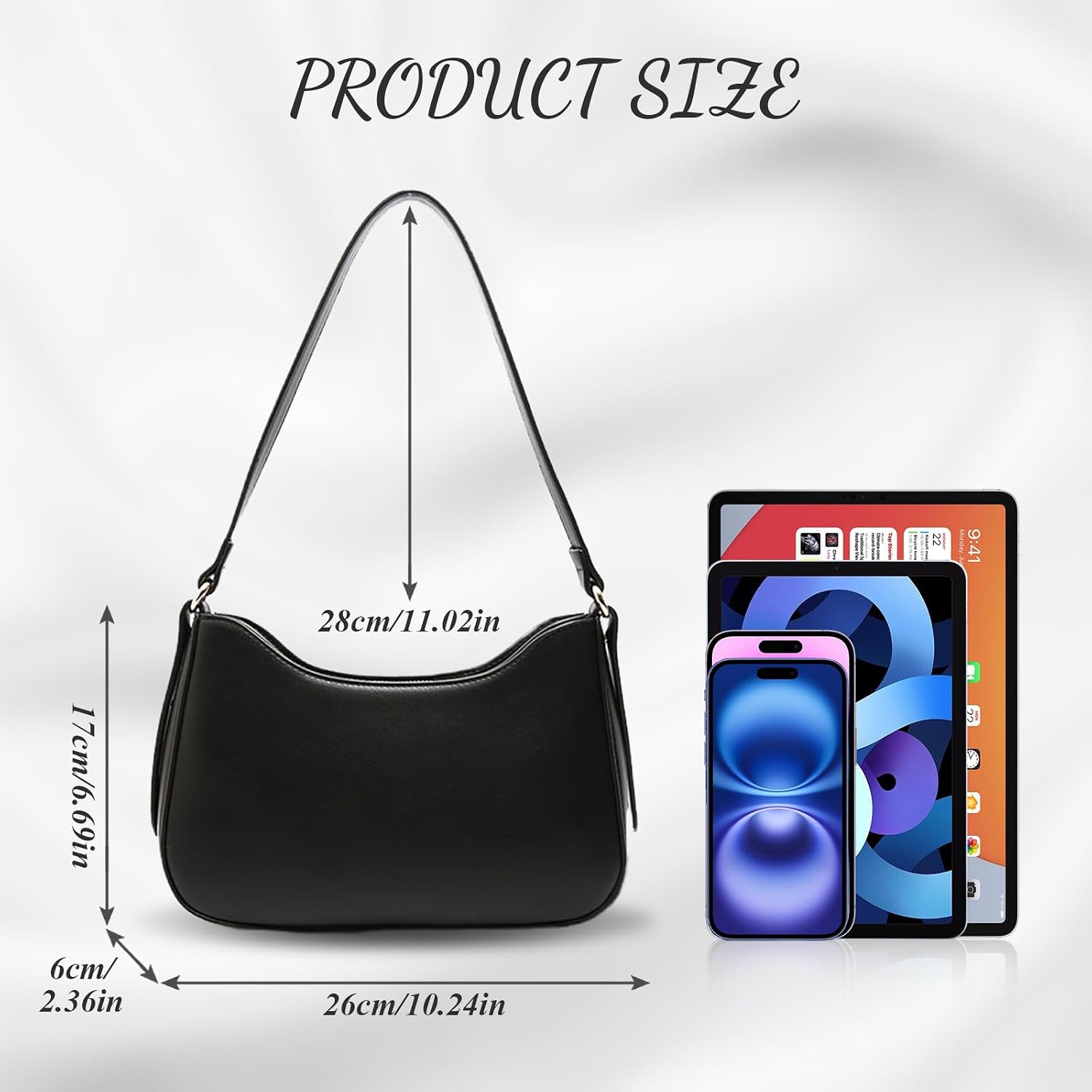 Aucuu Shoulder Bag Y2K Clutch Purse for Women, Leather Shoulder Bag for Women, Y2K Crossbody Bag, Leathers Women's Hobo Bag, Crescent Hobo Handbag, Underarm Bag With Adjustable Strap for Daily, Work image 4
