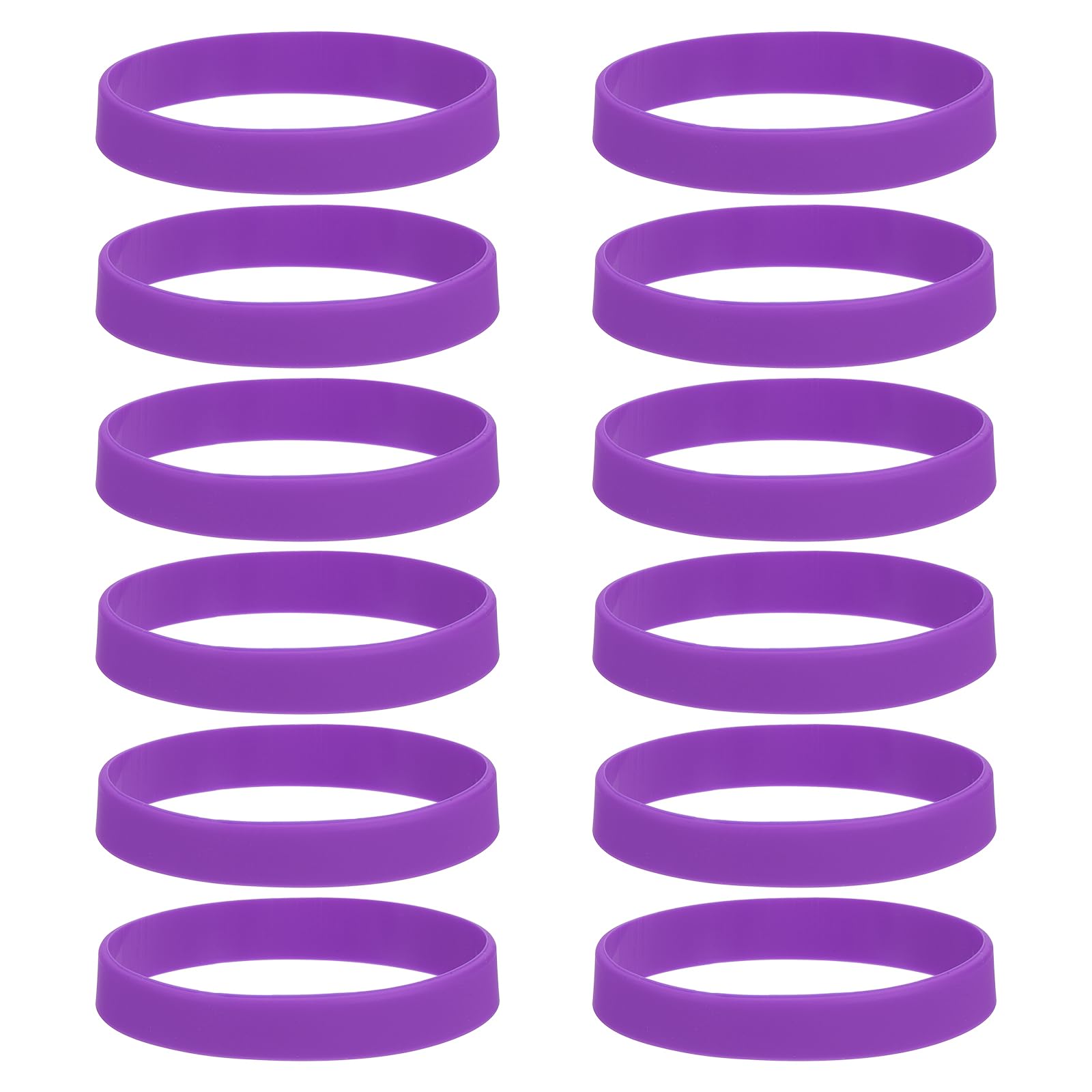 sourcing map 12Pcs Silicone Rubber Bands Non-slip 4 Inch Flat Elastic Rubber Wrapping Bands for Books, Traps, Art, Wrapping Paper, Cord Wraps, Purple