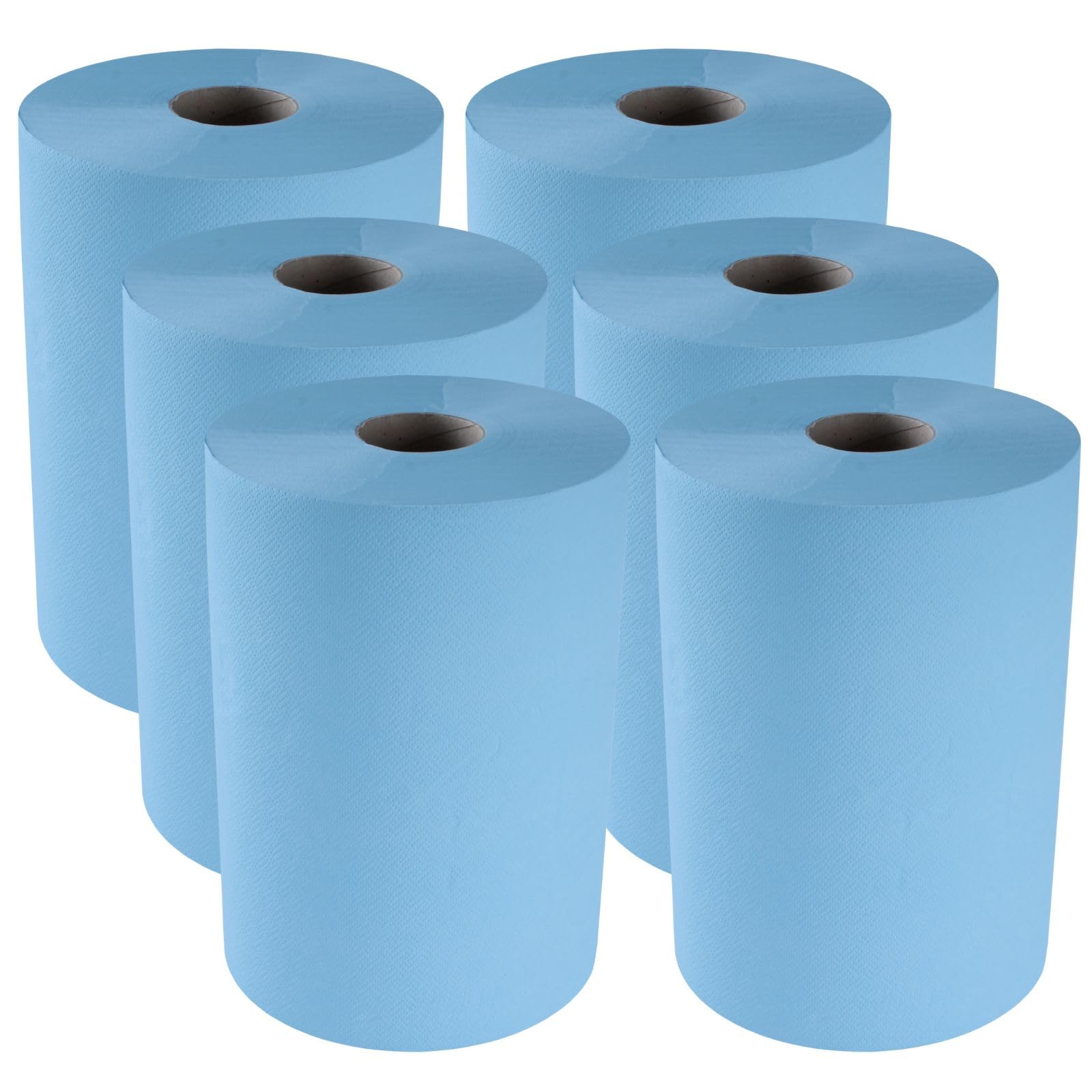 TECPO Rotolo di carta da 3000 fogli, 36 x 36 cm, perforato a 3 strati, rotolo di panno riciclato blu, per pulizia assorbente, adatto per industria, officina, ristorante e commerciale (6 x 500 fogli)