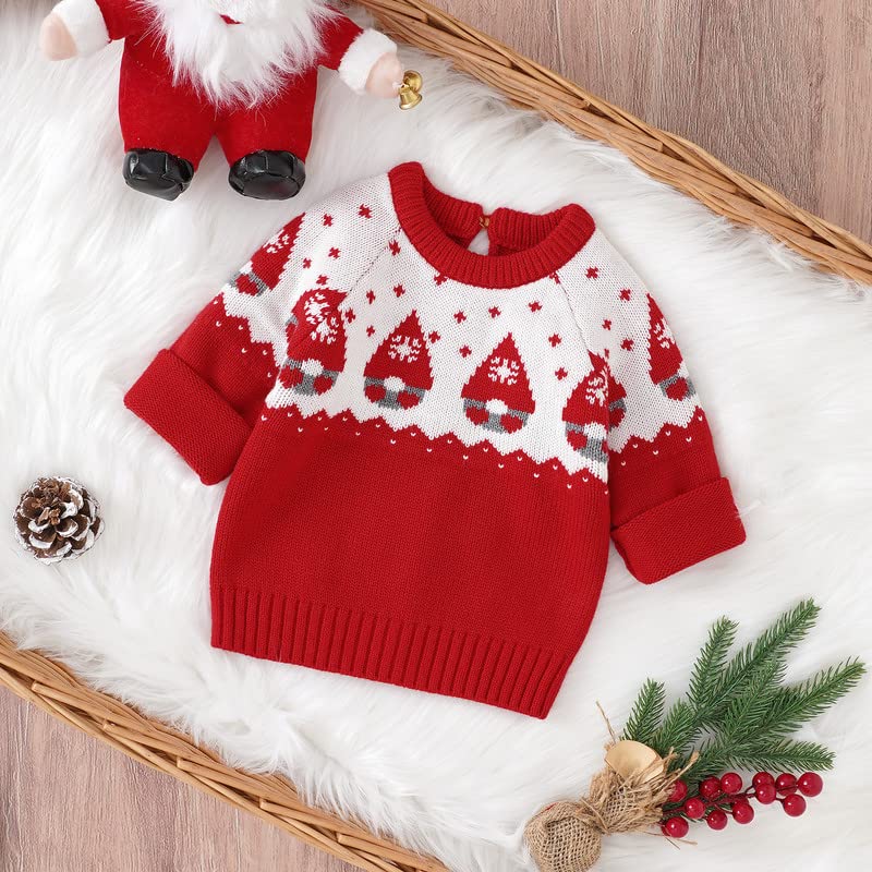 LAWKUL My First Christmas Newborn Romper Baby Boy Girl Santa Outfit Sweater Long Sleeve Pullover for Toddler2