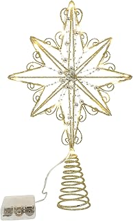 MAGICLULU Anise Tree Top Star Tree Toppers Christmas Outdoor Decorations Finial Tree Toppers Nativity Decor Xmas Tree Treetop Decoration Treetop Star Ornament Pentagram Tree Topper Iron