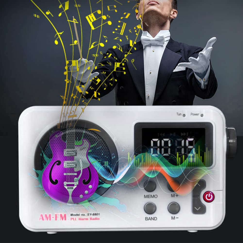 GeKLok Radio AM FM, radio de ducha, mini radio estéreo portátil con puerto para auriculares, pantalla LCD, radio inalámbrica impermeable para baño