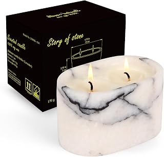 Natural Marble Bathtub-Shaped Aromatherapy Candle | Hand-Poured Lavender Scent | Long-Lasting, Handmade Soy Wax Candle for Relaxation