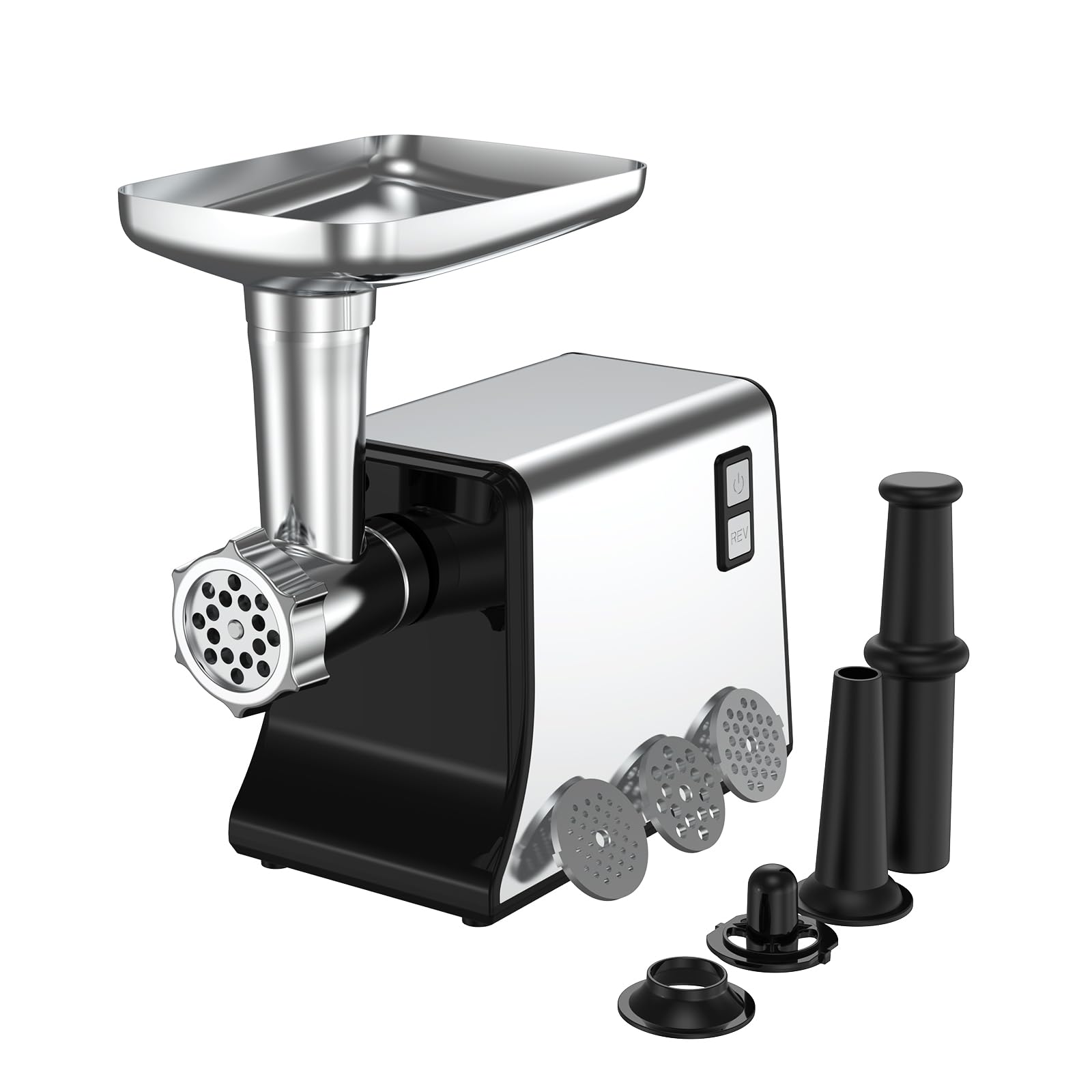 Mera House Meat Grinder, 1800W, 2kg Capacity, Stainless Steel Blades, Kibbeh & Sausage Attachments, 1-Year Warranty